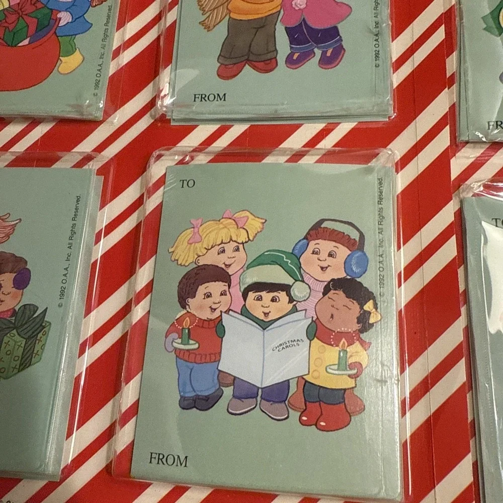 Vintage Cabbage Patch Kids Christmas Gift Tags Lot 2 Sealed 1992 Eureka Holiday